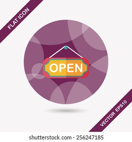 shopping store sign flat icon with long shadow,eps10