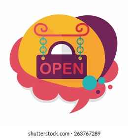shopping store sign flat icon with long shadow,eps10