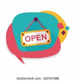 shopping store sign flat icon with long shadow,eps10