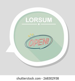 shopping store sign flat icon with long shadow,eps10