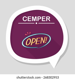 shopping store sign flat icon with long shadow,eps10