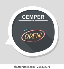 shopping store sign flat icon with long shadow,eps10