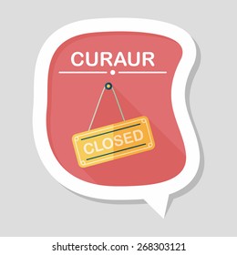 shopping store sign flat icon with long shadow,eps10