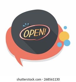 shopping store sign flat icon with long shadow,eps10