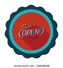 shopping store sign flat icon with long shadow,eps10
