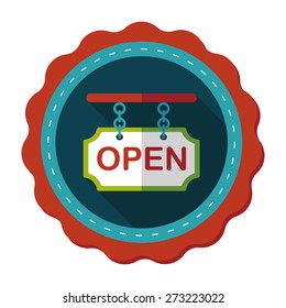 shopping store sign flat icon with long shadow,eps10