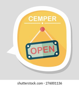 shopping store sign flat icon with long shadow,eps10