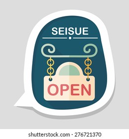 shopping store sign flat icon with long shadow,eps10
