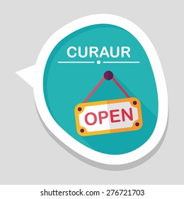 shopping store sign flat icon with long shadow,eps10