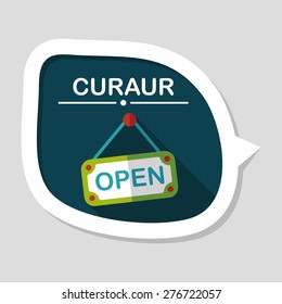 shopping store sign flat icon with long shadow,eps10