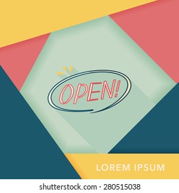 shopping store sign flat icon with long shadow,eps10