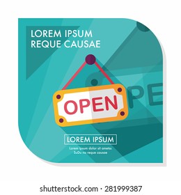 shopping store sign flat icon with long shadow,eps10
