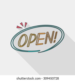shopping store sign flat icon with long shadow,eps10