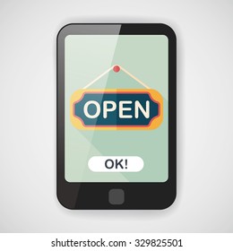 shopping store sign flat icon with long shadow,eps10