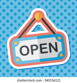 shopping store sign flat icon with long shadow,eps10