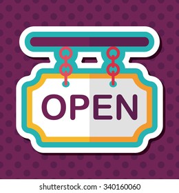 shopping store sign flat icon with long shadow,eps10