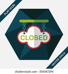 shopping store sign flat icon with long shadow,eps10