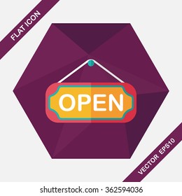 shopping store sign flat icon with long shadow,eps10
