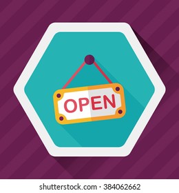 shopping store sign flat icon with long shadow,eps10