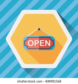 shopping store sign flat icon with long shadow,eps10
