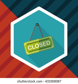 shopping store sign flat icon with long shadow,eps10