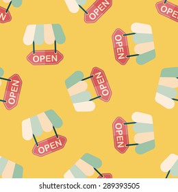 shopping store sign flat icon,eps10 seamless pattern background