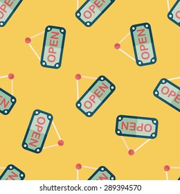 shopping store sign flat icon,eps10 seamless pattern background