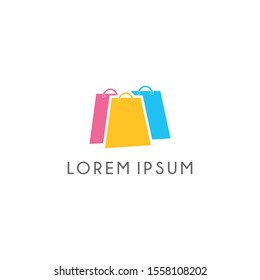 Shopping store simple logo design vector