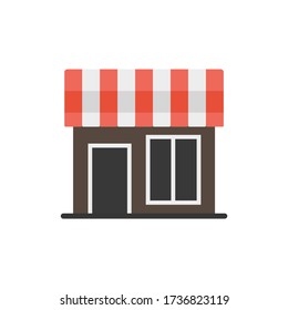 Tienda de compras en diseño simple y moderno de estilo plano vectorial para su trabajo de diseño, presentación, sitio web.
