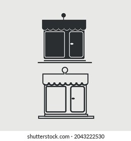 Señal de ilustración de icono vectorial de tienda para web y diseño