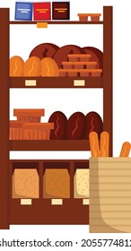 Tienda de compras, plano de diseño de ilustración vectorial