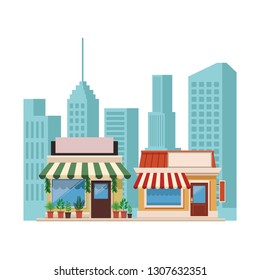 shopping stores cartoon