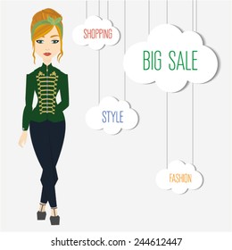  shopping style text lady