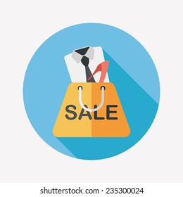 shopping suit flat icon with long shadow,eps10