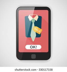 shopping suit flat icon with long shadow,eps10