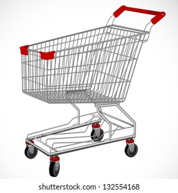Shopping supermarket cart. Vector.