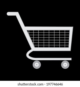 Shopping supermarket cart. Vector.