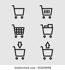 Shopping symbol line art vector icon collection