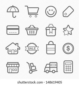 shopping symbol line icon vector illustration on white background