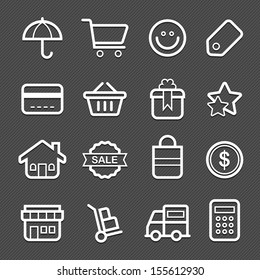 shopping symbol line icon vector illustration on black background