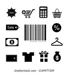 shopping symbol on gray background 