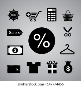 shopping symbol on gray background