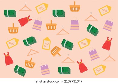símbolos de compras iconos textura tienda de compras