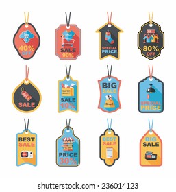 shopping tag banner flat design background set, eps10