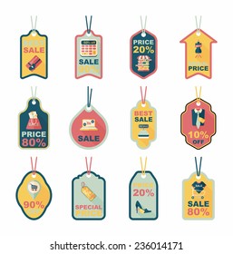 shopping tag banner flat design background set, eps10