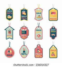 shopping tag banner flat design background set, eps10