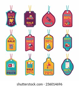shopping tag banner flat design background set, eps10