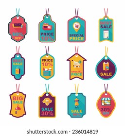 shopping tag banner flat design background set, eps10