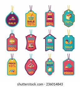 shopping tag banner flat design background set, eps10