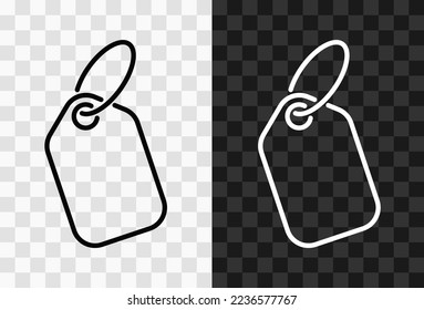 Shopping tag, high quality vector editable line icon. Shopping tag outline icon isolated on dark and light transparent backgrounds for UI design.